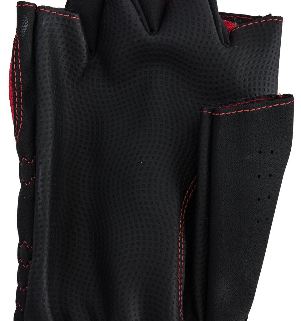 Перчатки Lezax Drive с полупальцами из синтетической кожи, сетка, противоскользящая, черные/красные LZGL-6951