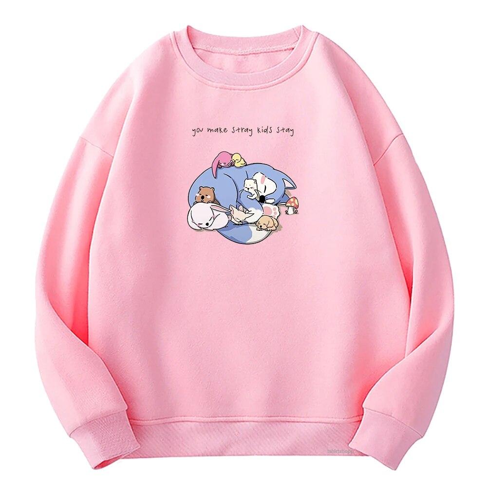 Kpop Skzoo Stray толстовки милые K-pop женские Kawaii уличная одежда Harajuku осень-зима теплые толстовки пуловеры в подарок подруге