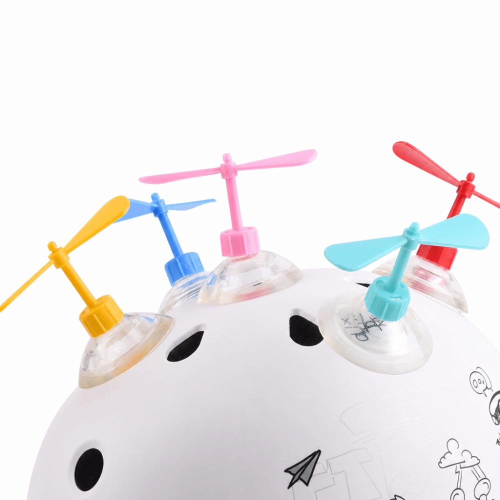 4pcs Plastic Bamboo Dragonfly Decor Sucker Mount Motorcycle Helmet Propeller Helmet Accessories