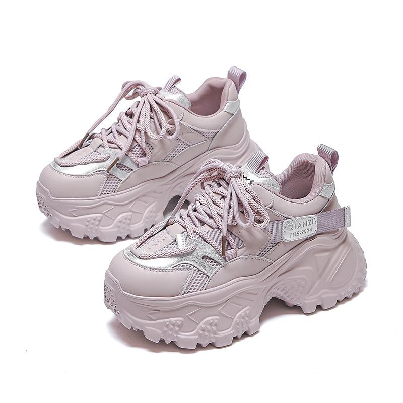 2025 весна новые папины кроссовки женские популярные туфли на платформе с увеличением высоты модные ретро спортивные туфли универсальные повседневные женские туфли