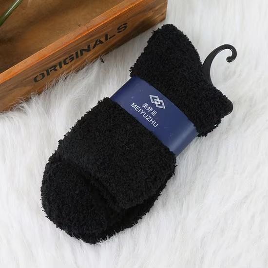 Men's Winter Socks Warm Fluffy Thick Soft Elastic Coral Velvet Indoor Floor Sleep Plush Terry Towel Fuzzy Sock Mens Male Meias