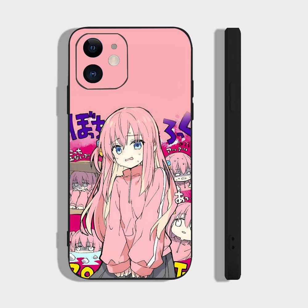 АНIME B-Bocchi The Rock-l Для IPhone 13,17,11,12,16,14,15,Plus,Pro Max Мягкий силиконовый черный чехол для телефона