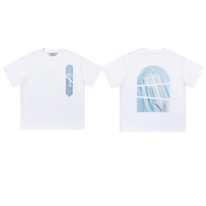 Cross-border new graffiti letter printing European and American street trendy brands loose and versatile casual men's and women's short-sleeved round