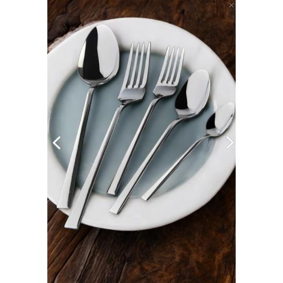 Tuana 60 Piece Plain & Steel 12 Person Fork & Spoon Set