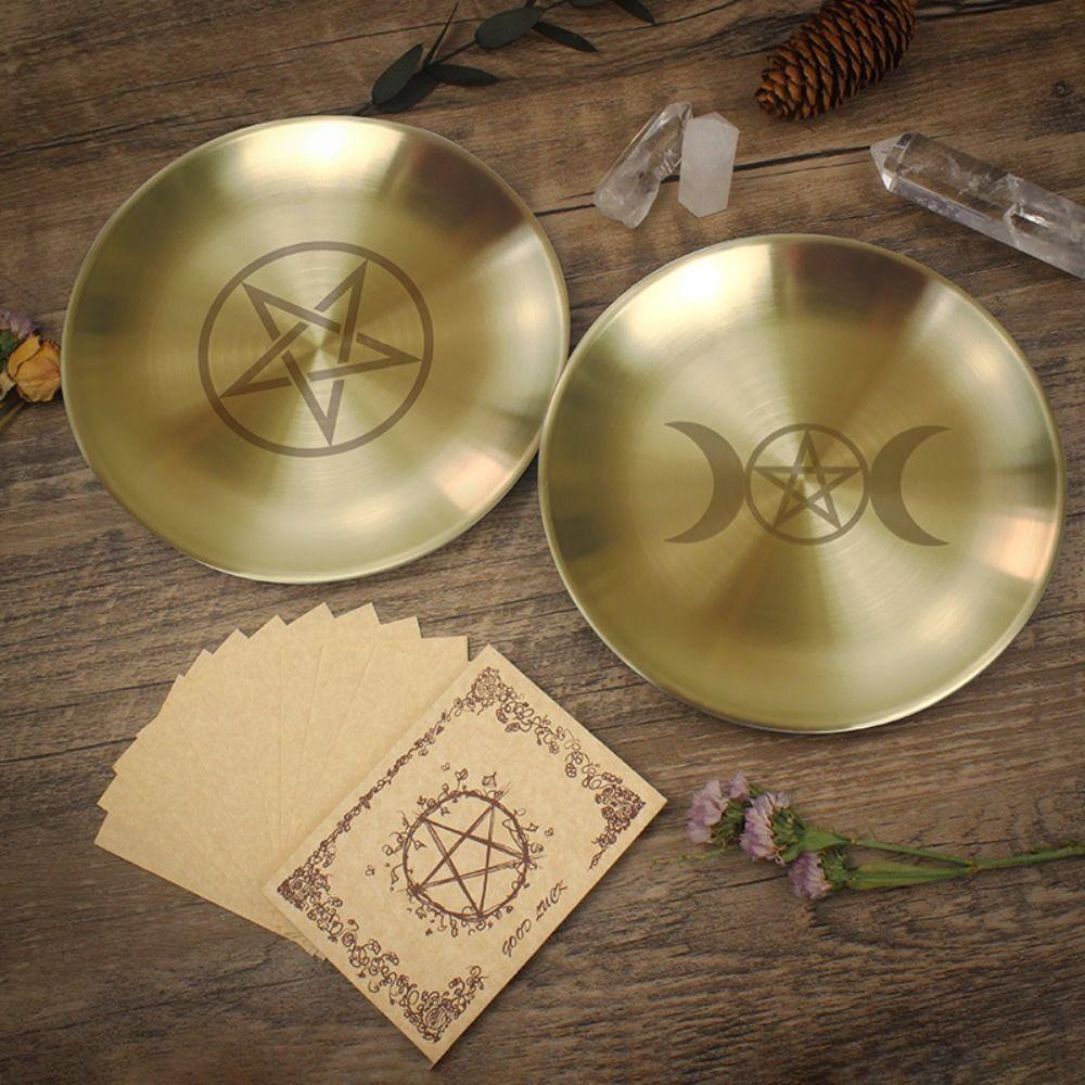 14cm Burning Flat Bowl Stainless Steel Altar Bowl Halloween Decor