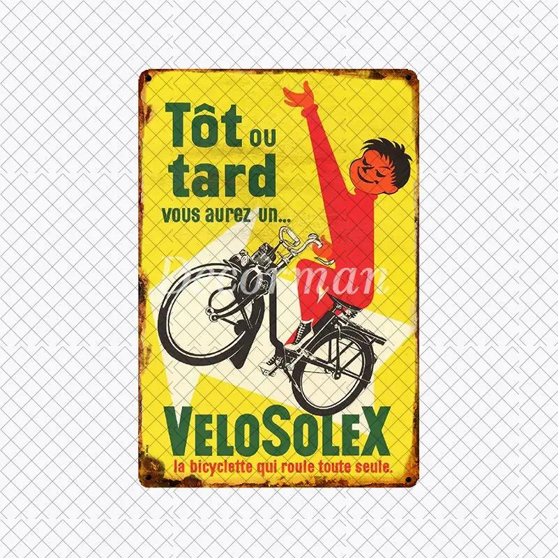 [ DecorMan ] VELO SOLEX Франция Велосипед Металлическая Вывеска Индивидуальная Настенная Постер Железная Картина ПАБ Комната Бар Отель Декор LTA-2033