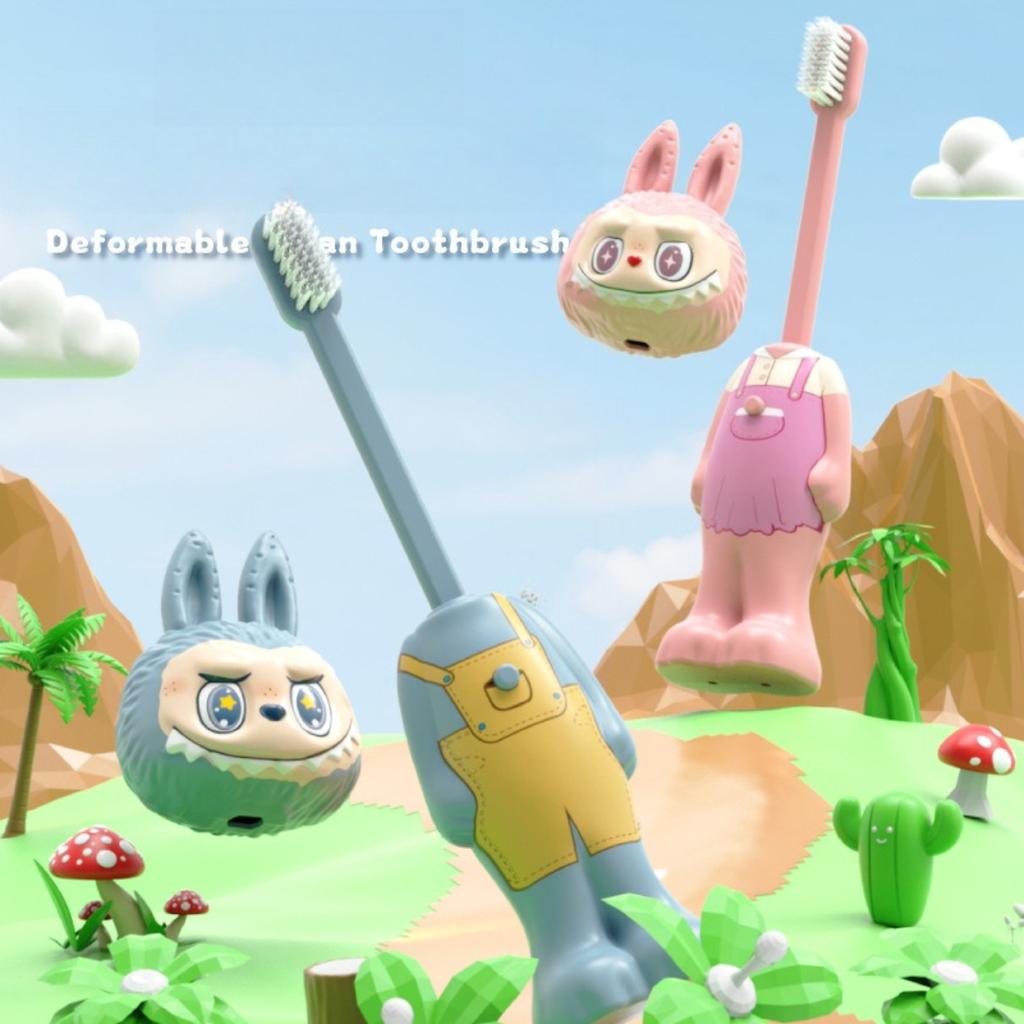 Детские зубные щетки, 2 шт., Мультяшная зубная щетка с мягкой щетиной, Тренировочная щетка для малышей с милыми животными, Экологичный АБС-материал