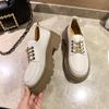 New British Style Thick-soled Lace-up Small Leather Shoes Women's Jk Thick-heeled Loafers Student Muffin Ladies' Single Shoes