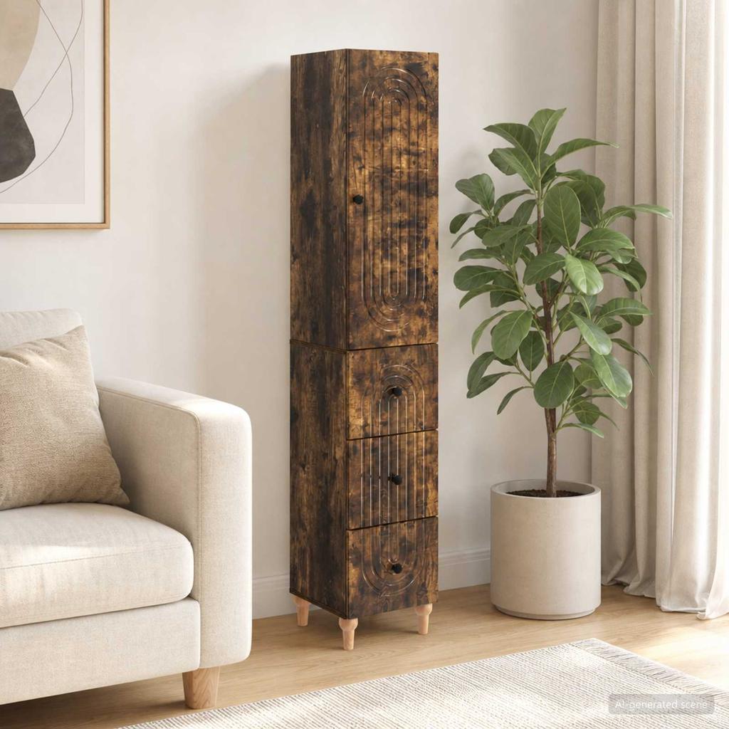 Cabinet Set 2 pcs 33 x 34.5 x 90 cm engineered wood