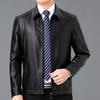 New Autumn and Winter Genuine Leather Jacket Men's Middle-aged Dad's Single Leather Jacket Men's Casual Jacket Plus Velvet Top