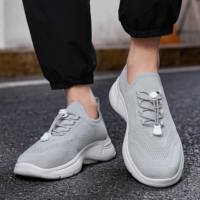 Мода 2025 Новая мужская спортивная обувь, Модная обувь из плетеной сетчатой ткани большого размера, Дышащая, Легкая и Обувь для ленивых на одну ногу