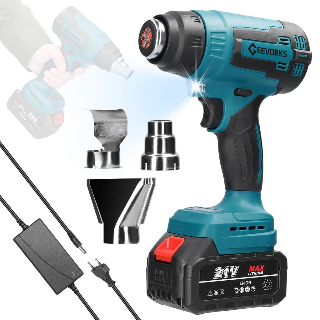 Беспроводная ручная машина для горячего воздуха, литиевое перезаряжаемое нагревательное оборудование, высокотемпературная мощность