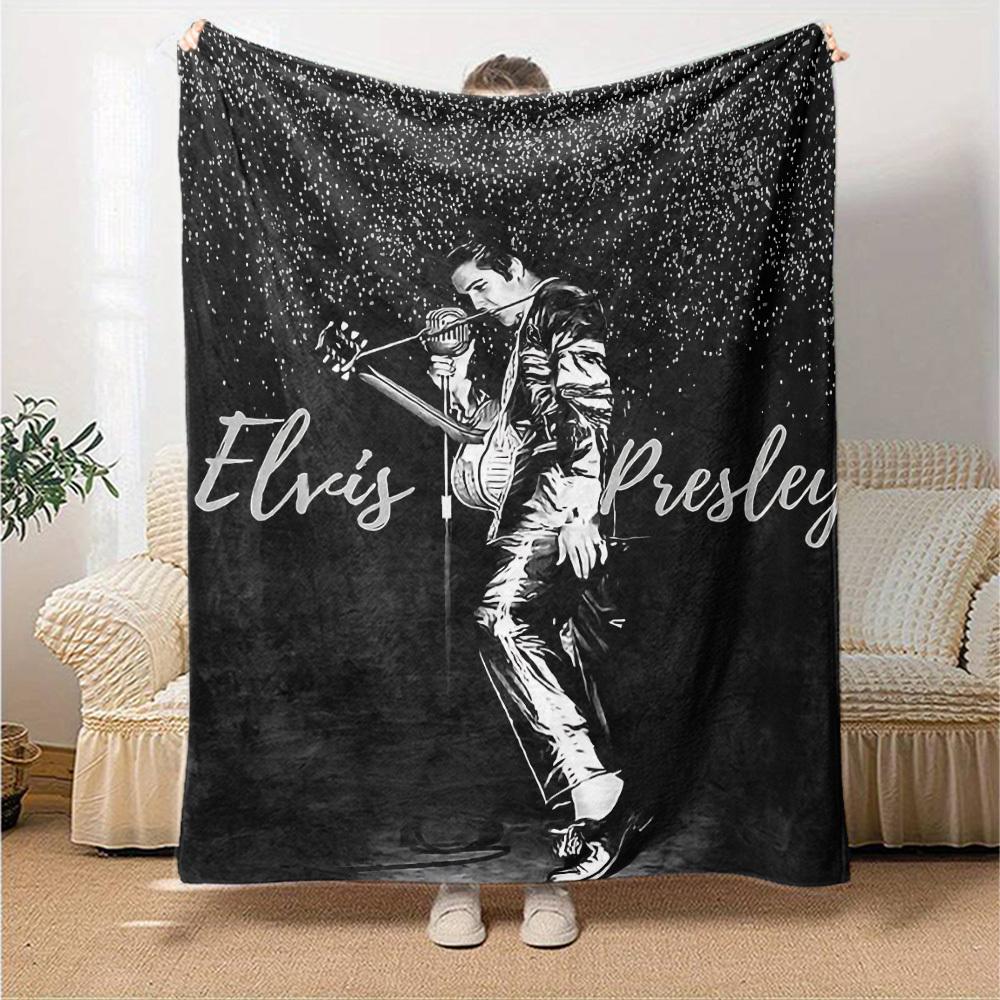 1pc Elvis Presley Soft Flannel All-Season Throw for Home, Office, Outdoor UseDurable Comfort 100575