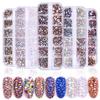 Nail Art Jewelry Set High Silver Flat Diamond AB Water Diamond Shiny Diamond Long Bar Box 1440pcs