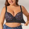 Бюстгальтер размера A, очень большой размер чашки, формованная чашка, с принтом, размер бюстгальтера, на косточках, нижнее белье с застежкой спереди