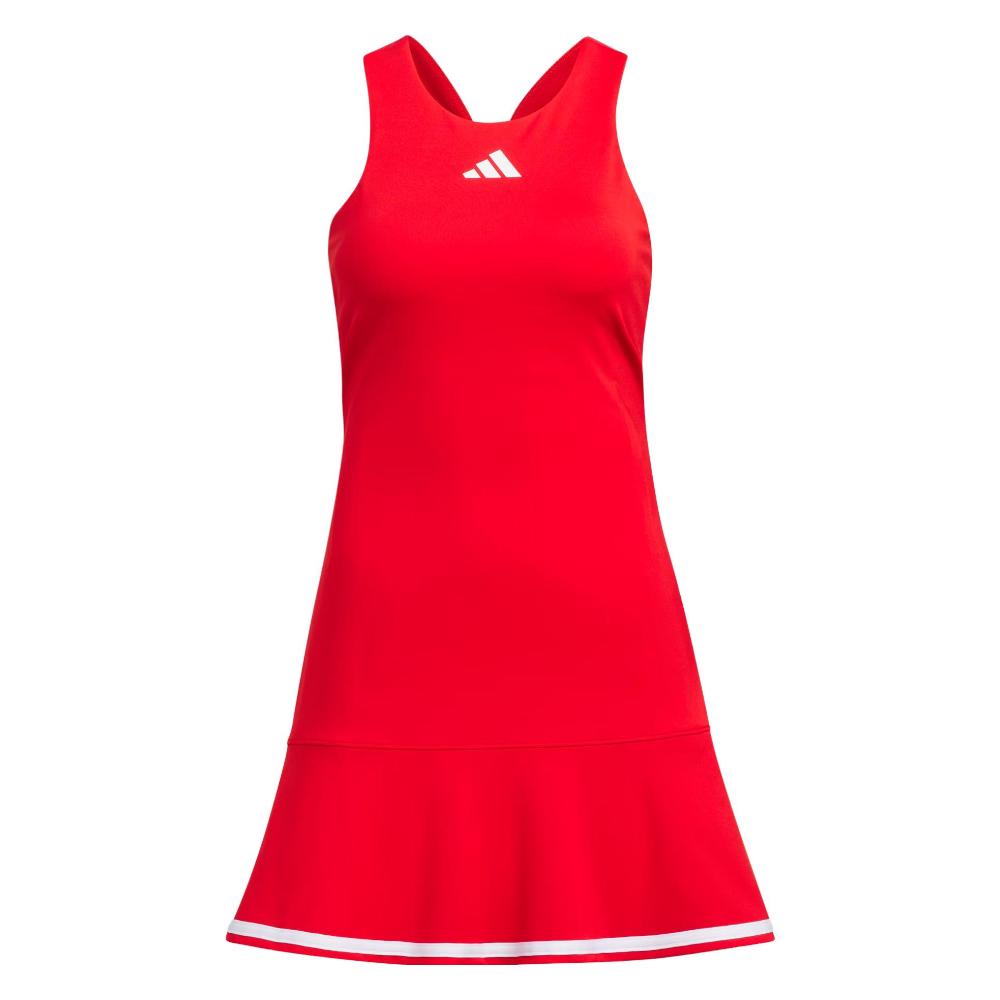 adidas Теннисное игровое платье с французским логотипом в виде цветных блоков, встроенным бюстгальтером и шортами. Женское платье светло-малинового цвета IV7576