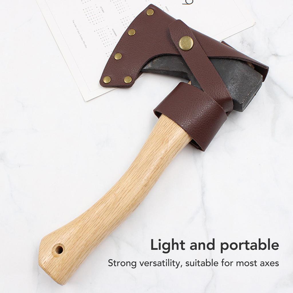 Ножны для топора из искусственной кожи, металл, легкий портативный защитный чехол для головы и ручки топора для кемпинга, работы на открытом воздухе, коричневый