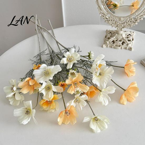 DIY Floral Supplies Artificial Cosmos Flowers, Long Stem Faux Fake Realistic Home Decoration Plants Flowers for Dining Table Centerpieces, Wedding