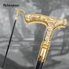 Golden Lion Luxury Pattern Walking Stick Party Fashion Elegant Walking Stick Decorative Cospaly Cane Knob Crosier 89cm