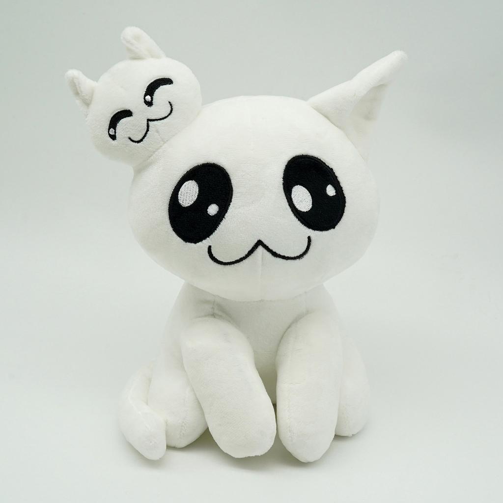 Mewgenics Plush White Cat Ghost Stuffed Animal Doll, Cute Ghost Kitty Soft Plush Toy, Kids Gift, 20cm