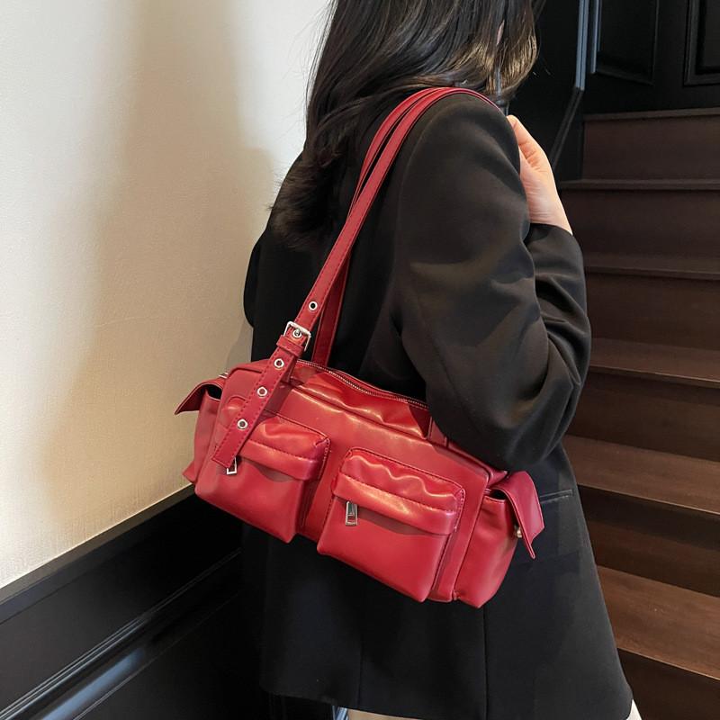 Pu Leather Casual Bag For Women With Multiple Pockets And Zipper Closure For Daily Use
