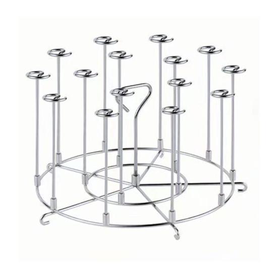 Stainless Steel Fryer Skewer Stand with Polished Edges Rustproof Dishwasher Safe Vertical Skewer Air Fryer Accessories