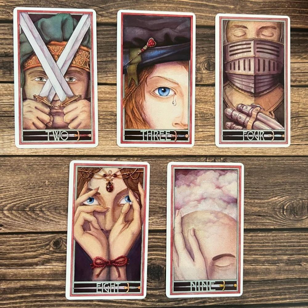 Erenberg Tarot Deck in Rigid Box 12*7cm, Intimate Close-Up Illustrations - Standard Tarot Cards Double-embossed Cardstock