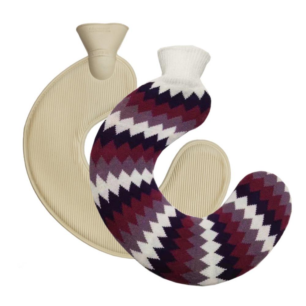 Household Leak-proof U-shaped Hot Water Bag Water-injectable Thickened Hot Water Bottle With Knitted Cover Hand Warmer Shoulder