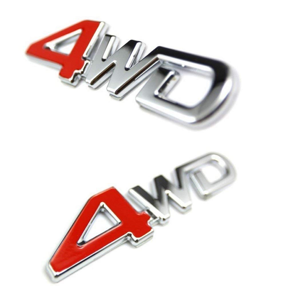 CarOver CO-4WD [3D Металл] Универсальная наклейка 4WD, Для автомобилей, 3D, Крутая, Буквы, Английский, Логотип, Велосипед, Стильная, Наклейка, Спорт, Гонки