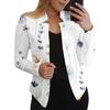 Women Spring and Autumn Long Sleeve Lapel Printed Blazer
