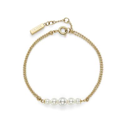 Olivia Burton Классический браслет из двойных низких золотых бусин с жемчугом для женщин и (24100323)