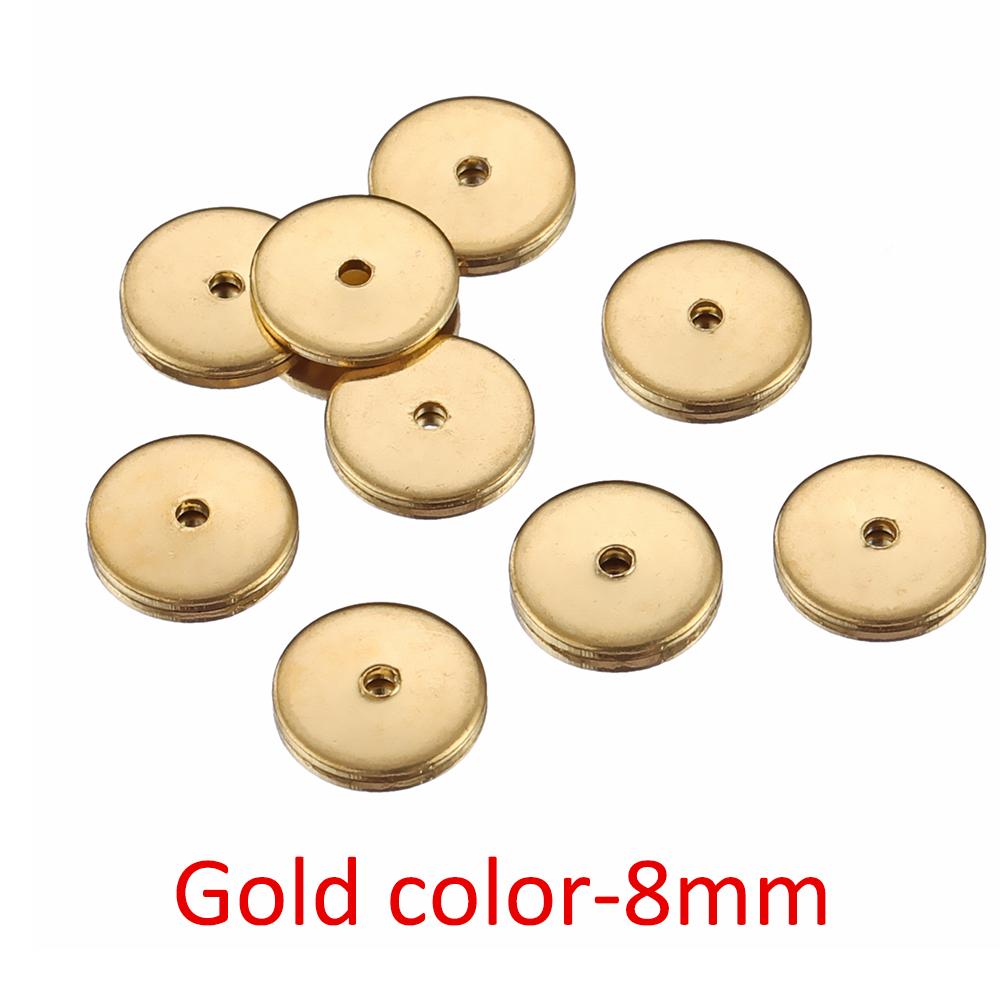 40pcs 20pcs Stainless Steel Flat Round Spacers Loose Beads for Necklace Bracelet Earrings Jewelry Making DIY Pendants Charms