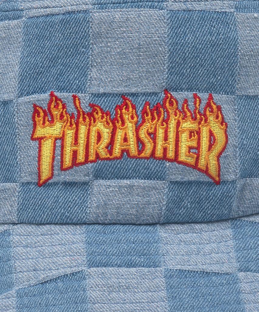 Treasure Flame Checkerboard Denim Bucket Hat Indigo
