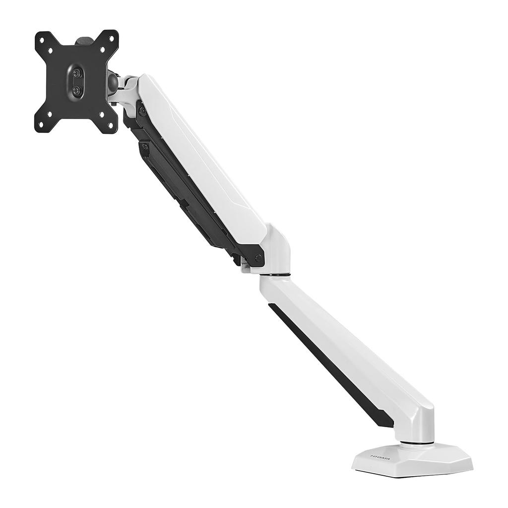 IODATA Monitor 1 VESA Standard Load Capacity Up To Gas Spring Easy Attachment Arm, Screen, Single, White, 100mm/75mm, 6kg, Type, Installation, Clamp,