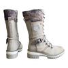Autumn and Winter Women's High-top Long Tube Belt Buckle Wool Mouth Lace-up Martin Boots Boots