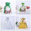 5Pcs Drawstring Gift Bag Santa Claus Snowman Candy Cookie Packaging Bag Christmas Candy Bags