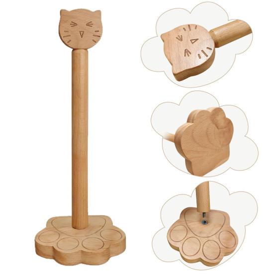 Держатель для салфеток, стойка для хранения рулонов туалетной бумаги с устойчивым основанием, дизайн в стиле кошки, органайзер для рулонов бумаги, кухонный аксессуар