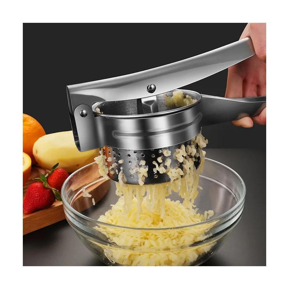 1 Pcs Potato Press Three-in-one Stainless Steel Juicer Can Be Changed. Manual Pressure Mashed Fruit and Vegetable Squeezer