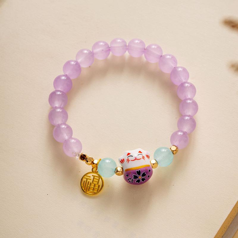 10 мм керамические украшения конфетного цвета полный браслет из бусин эластичный браслет в старинном стиле