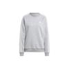 Adidas Essential Micro Logo Striped Crew Neck Casual Long Sleeve Sweatshirt Women Sweatshirt Gray IM0206