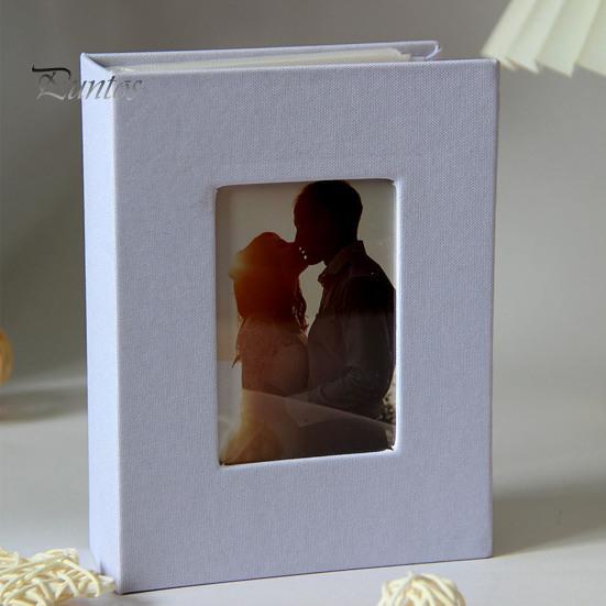 Slip-in Photo Album Linen Cover 50 Pages 100 Pockets 4x6-Inch Wedding Travel Baby Shower Kids Family Anniversary Picture Collection Book