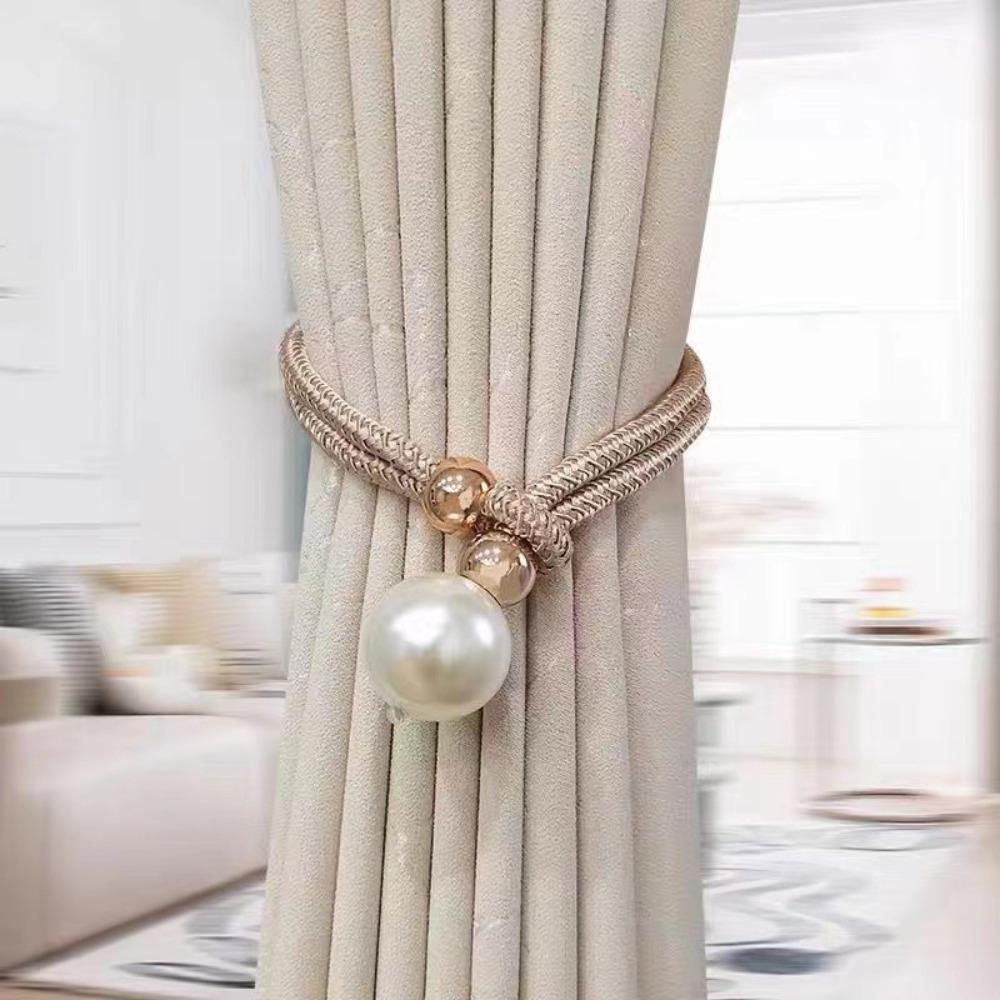 Adjustable Pearl Curtain Tieback High Quality Curtains Tie Rope Pearl Curtain Buckle Decoration