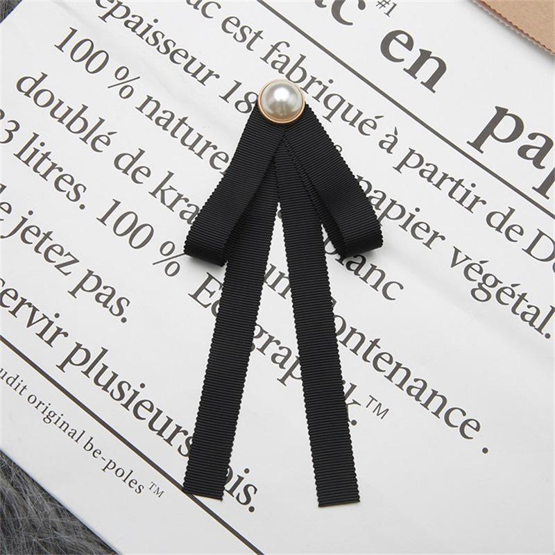 Women Vintage Black Lace Bow Tied Neck Tie Brooches For Shirt Collar Clothes Dropship Decoration