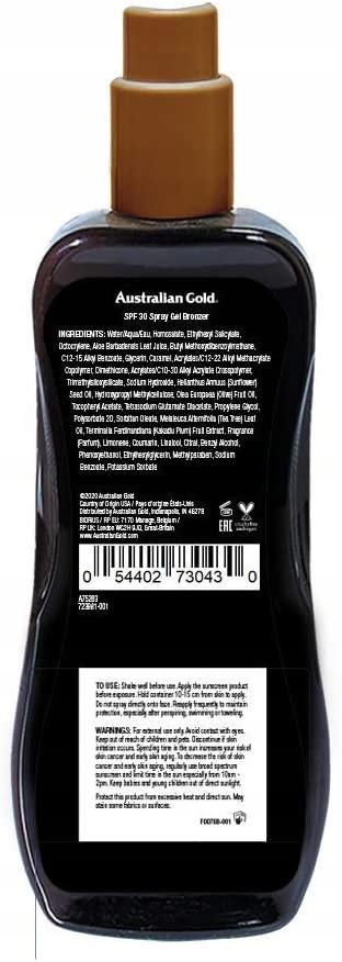 Australian Gold Спрей-гель SPF30 от Bronzer 100 мл