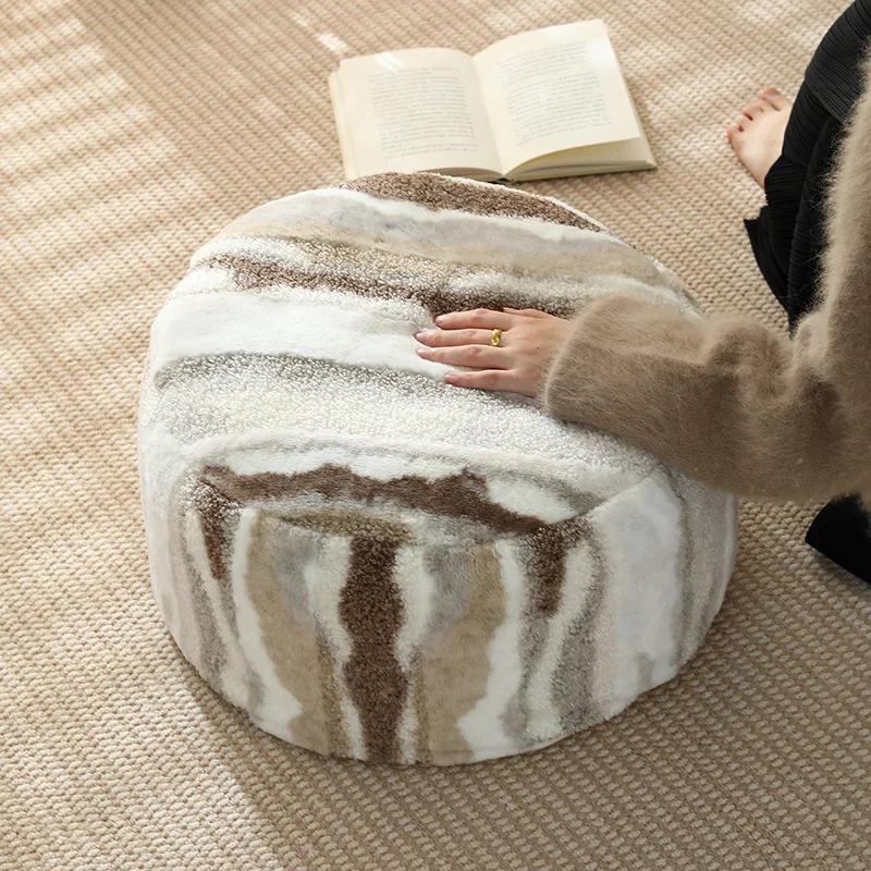 Nordic Fluffy Plush Pouf Cover Japanese Tatami Sofa Cushion Cover Unstuffed Floor Futon Meditation Cushion Cover No Fillings