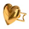 Регулируемые кольца-медальоны для фото в форме сердца, кольца-шкатулки в форме сердца, открывающиеся кольца, текстура из нержавеющей стали, подходят для женщин
