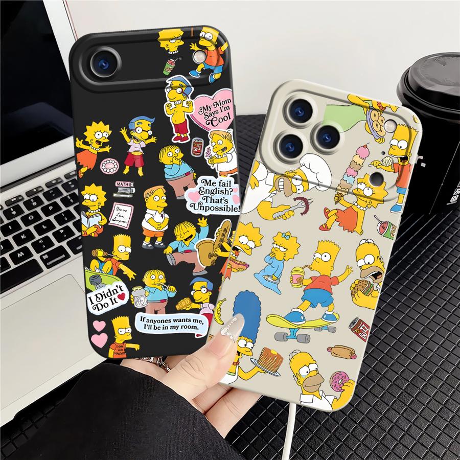 Чехол-бампер из ТПУ с рисунком «Симпсоны» для Apple iPhone 17 Pro Max 13 Air 16 12 Plus 14 11 15 Pro