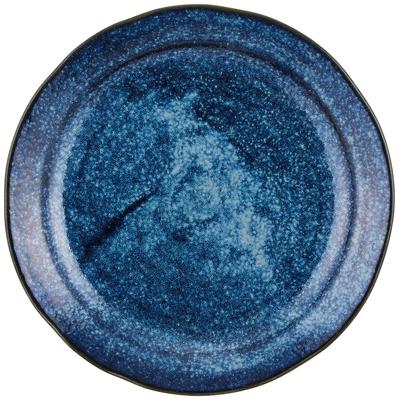 Тарелка Mino ware, большая тарелка, 8 дюймов, 24 см, вариант для обжига в печи, темно-синяя, сделано в Японии 132-0910