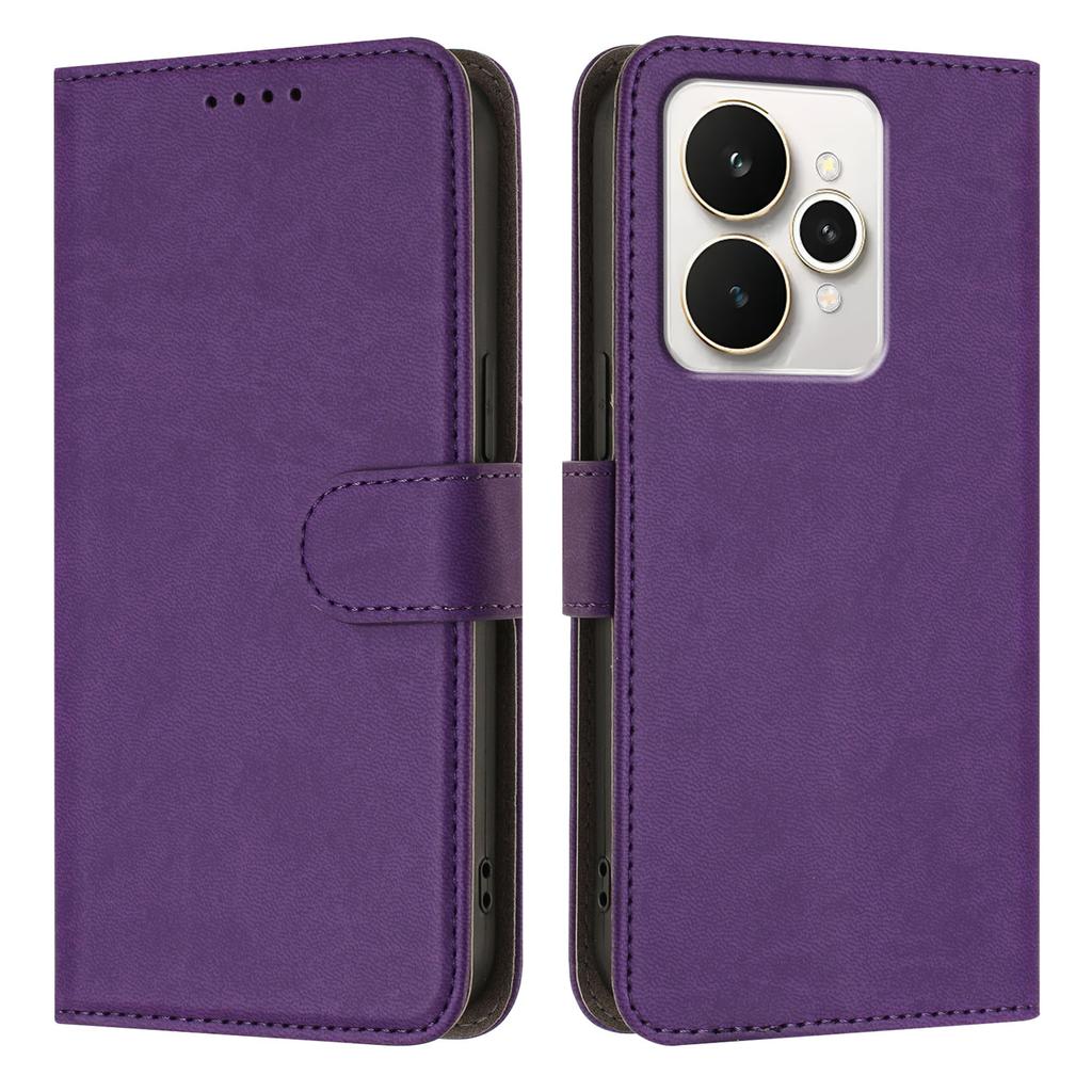 For Realme 15 Pro 5G/Realme 15 5G Leather Case Solid Color Phone Cover with Wallet