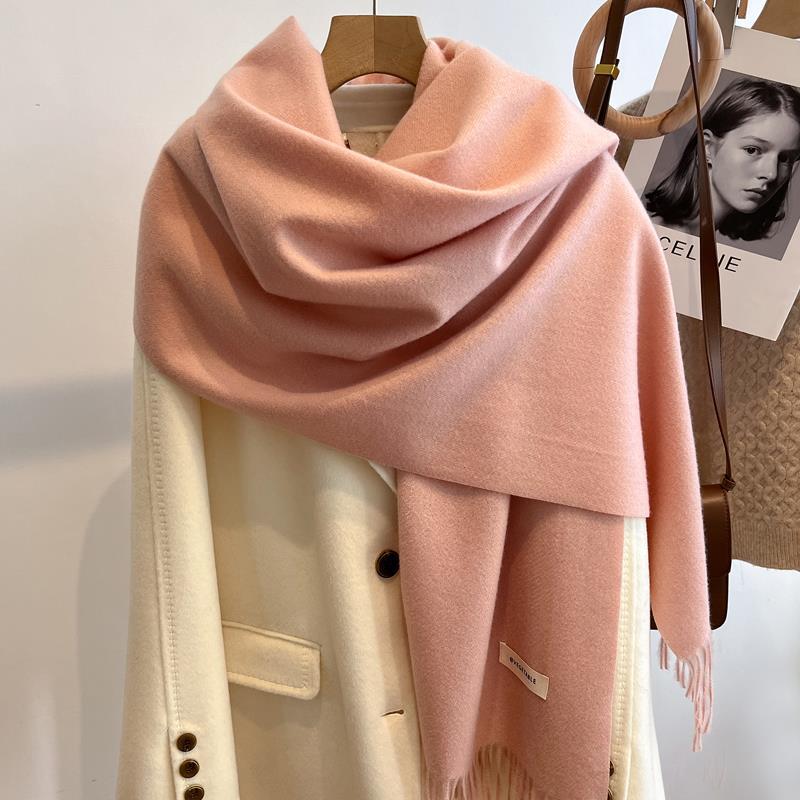 Scarf Girls Winter Versatile Solid Color Imitation Cashmere Scarf Long Scarf Shawl Dual-purpose Couple Men